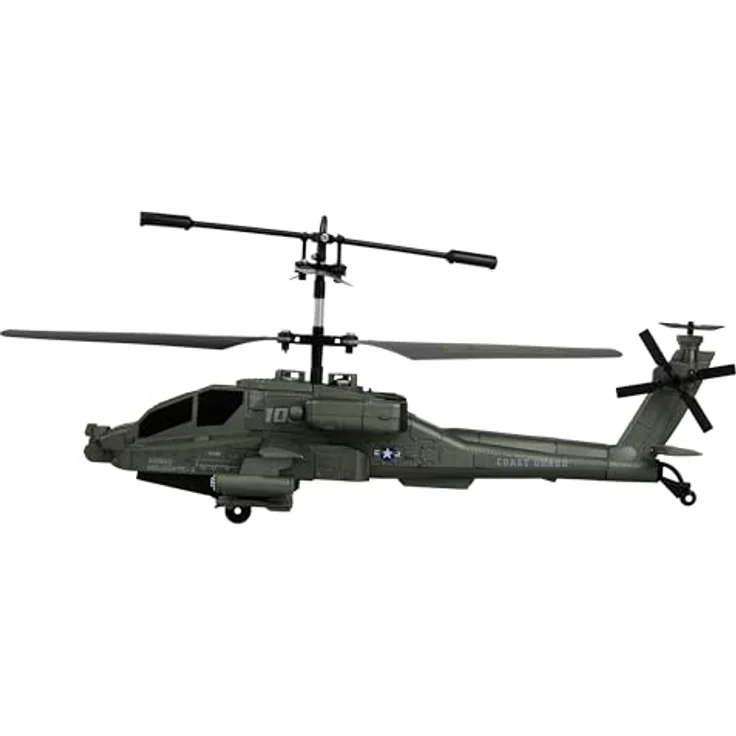 Amewi Apache AH-64 Helikopter Koaxial 3,5-Kanal RTF inkl. Fernsteuerung, Akku, Ladekabel, 250mm, Dunkelgrün - Stabiles Flugverhalten, LED-Beleuchtung, 2,4GHz System – Bild 3