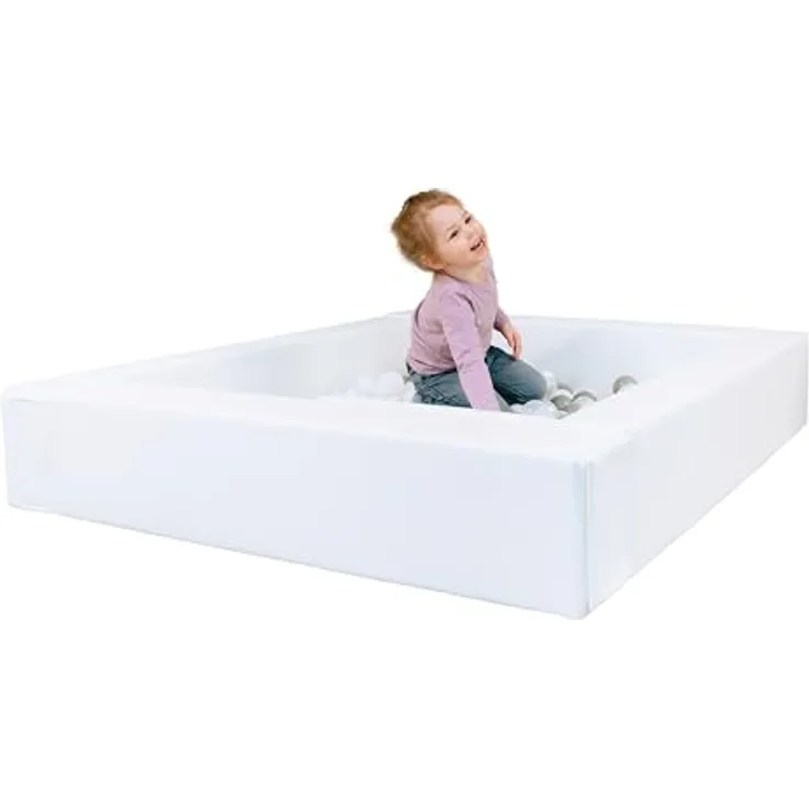 IGLU SOFT PLAY Ball Pit für Kinder im Alter von 1-7 Jahren in Weiß, Motorische Fähigkeiten förderndes Ballbad für Kleinkinder.