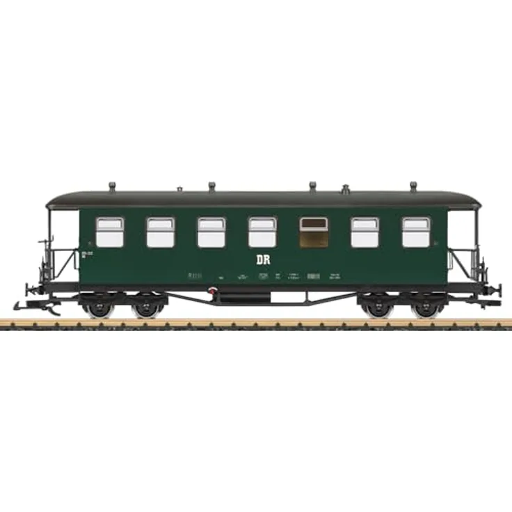 LGB 36372G Personenwagen Bauart KB der DR, 2. Klasse mit Metallradsätzen, originalgetreue Farbgebung, 58 cm Länge