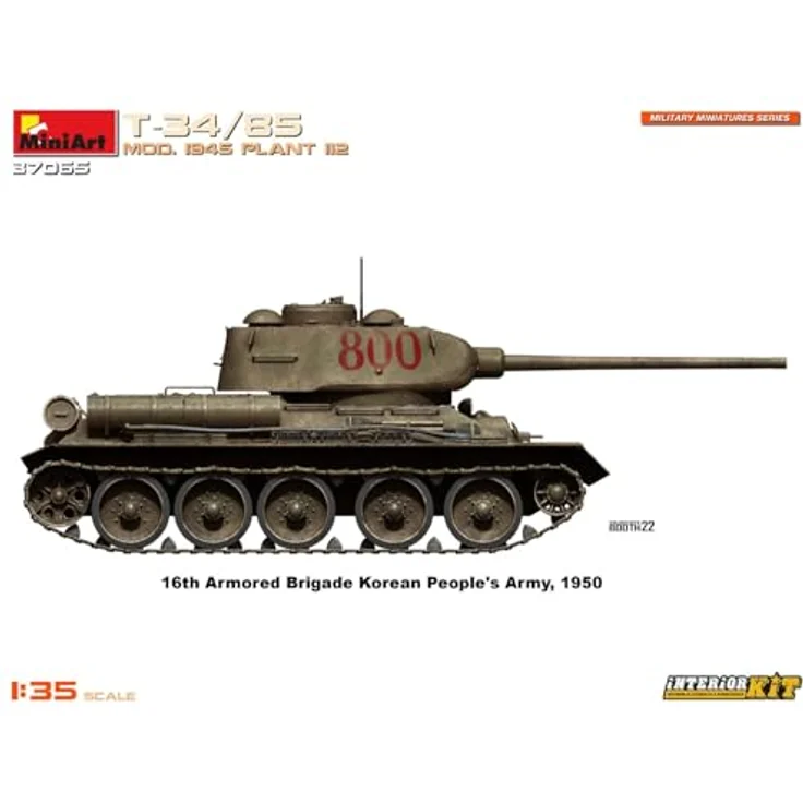 Other 1:35 T-34/85 Mod. 1945 Plant 112 Inter., Modellfahrzeug mit beweglichem Turm und originalgetreuem Interieur – Bild 14