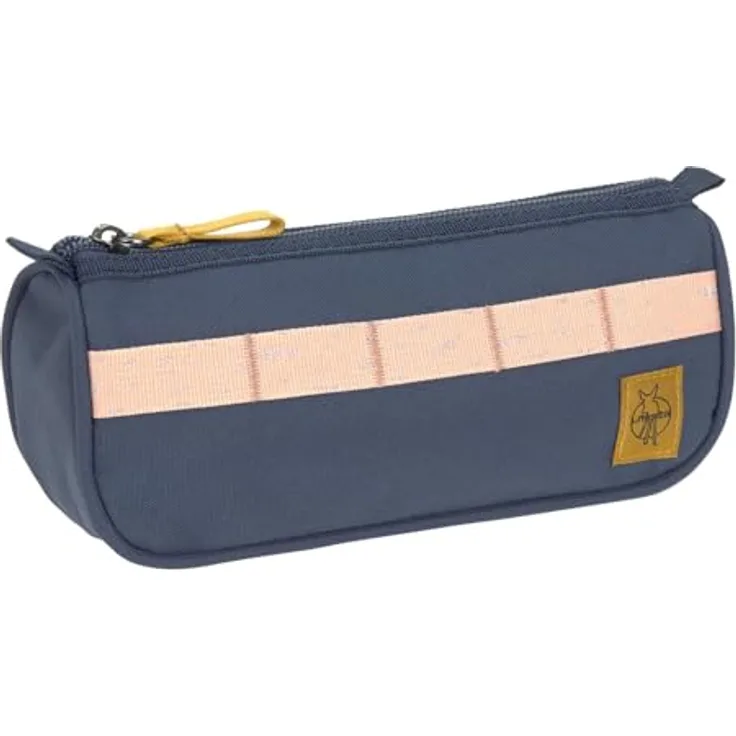 LÄSSIG Soft Pencil Case Unique Navy, geräumiges Schlampermäppchen mit Zipper, 21,5 x 10,5 x 6 cm