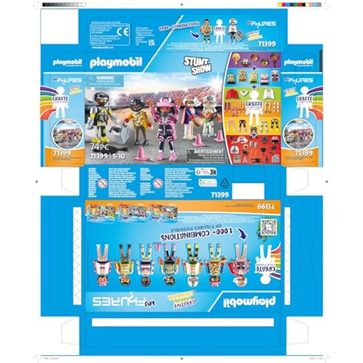 PLAYMOBIL 71399 My Figures: Stuntshow Spielset, mehrfarbig mit über 1000 Figurenkombinationen und individuell zusammenbaubaren Stuntakrobaten – Bild 8