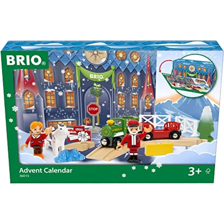 BRIO World 36015 - Adventskalender 2023 - Zubehör zum Zugset für Kinder ab 3 Jahren, kompatibel Eisenbahnsets & Accessoires