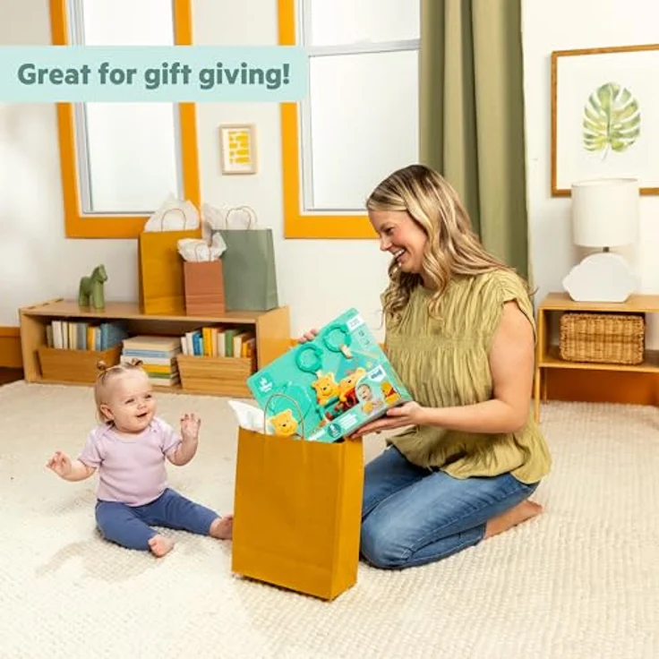 Bright Starts Winnie the Pooh Silly Ole Bundle Gift Set, Greifspielzeug mit 5 sensorischen Spielzeugen für Neugeborene – Bild 7