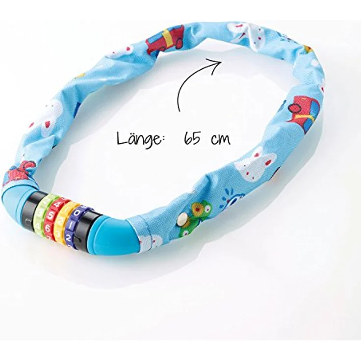 FISCHER 85895 Kinder Kettenschloss Zahlen Boys, Länge: 65 cm, Blau - Autos – Bild 3