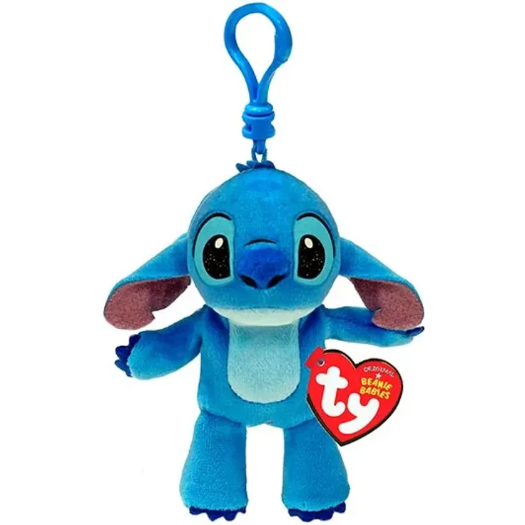 TY Disney Stitch Beanie Boos Clip, Schlüsselanhänger, ca. 10 cm, für Kinder ab 3 Jahren