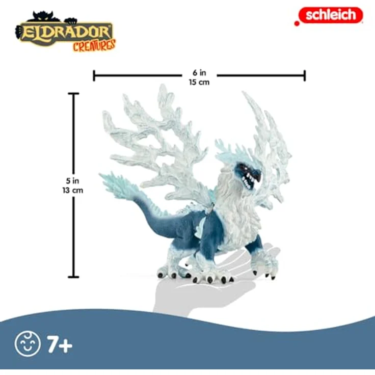 Schleich Eisdrache - Eldrador Creatures 70790, mit beweglichen silbernen Flügeln, blau – Bild 7