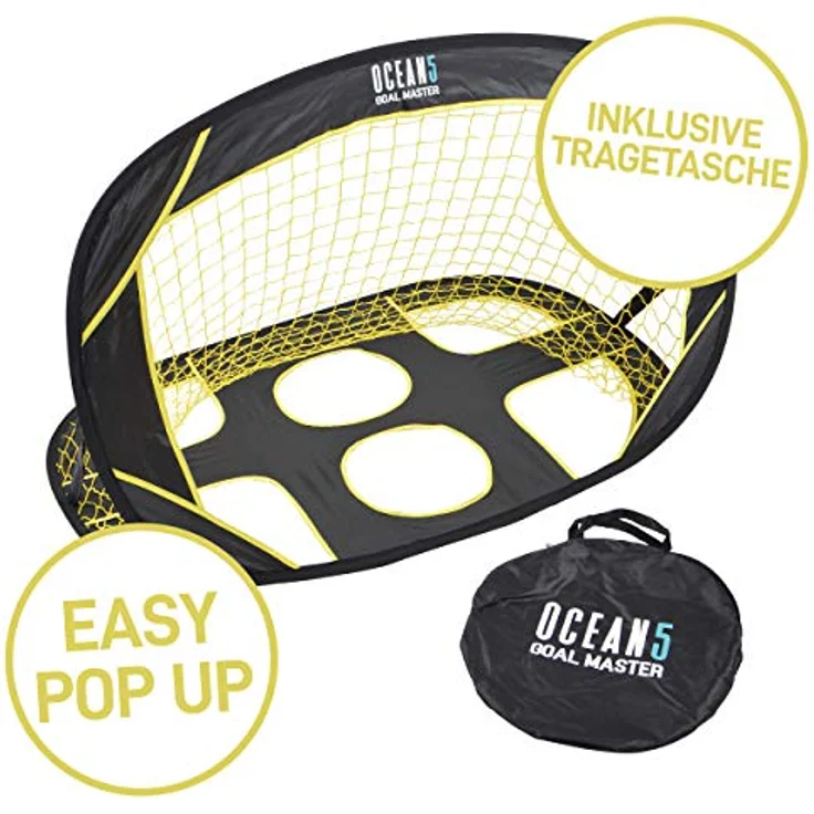 Ocean 5 klappbares Fußballtor Goal Master | 2 in 1 Fussballtor für Garten und Spielplatz | Pop-Up-Tor, Faltbare Torwand, Indoor & Outdoor | geniales Fussballtor Kinder auch für Jugendliche – Bild 4