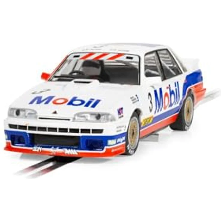 Scalextric C4549 Holden VL Commodore, Slotcar im Maßstab 1:32 mit Fahrerfigur und Scheinwerfern, weiß – Bild 3