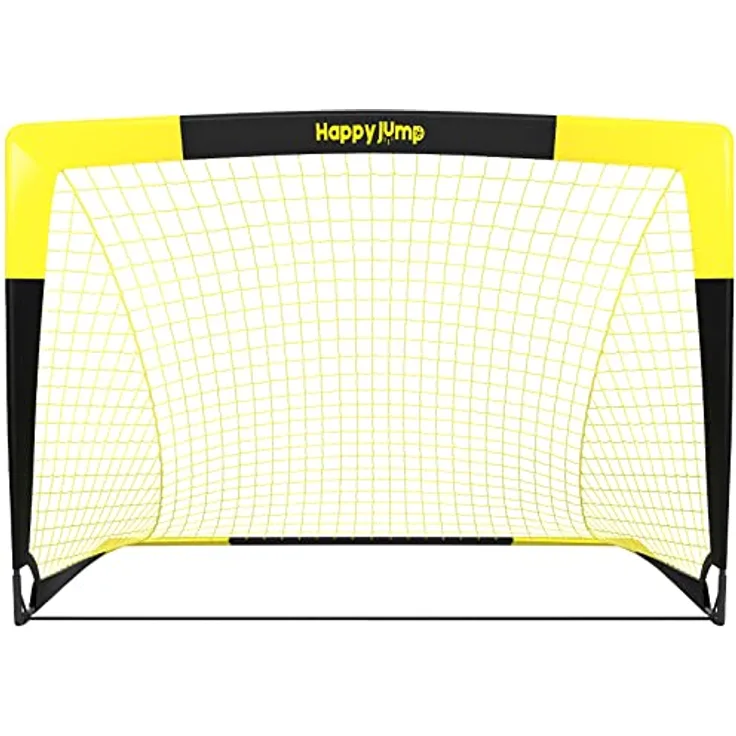 Happy Jump Fussballtor Pop Up Fussballtore für Kinder Garten Fussball Tor Football Ball Tore x1 (4'x3', schwarz+gelb)