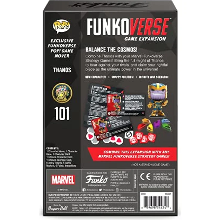 FUNKO GAMES Funkoverse: Marvel 101 1-Pack – Thanos, 7,6 cm Pop! Figur, Strategie-Brettspiel für 2–4 Spieler, ab 10 Jahren, mit einzigartigem Chase-Charakter und Cooldown-System – Bild 2