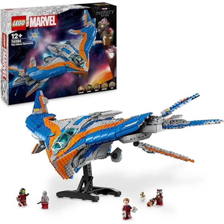 LEGO Marvel Guardians of The Galaxy: Die Milano, baubares Raumschiff-Modell mit 4 Superhelden-Minifiguren, Avengers Flieger für Weltraumabenteuer, Geschenk für Jungen und Mädchen 76286 – Bild 1