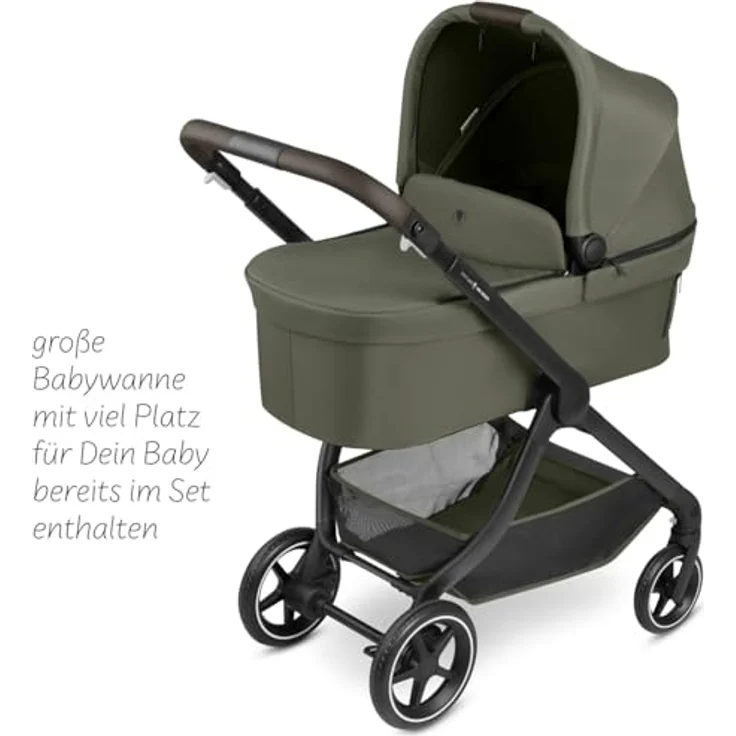 ABC Design City Life 2in1 Kombikinderwagen Set mit Tragewanne, kompakt für die Stadt, robuste Reifen, Farbe Avocado – Bild 3