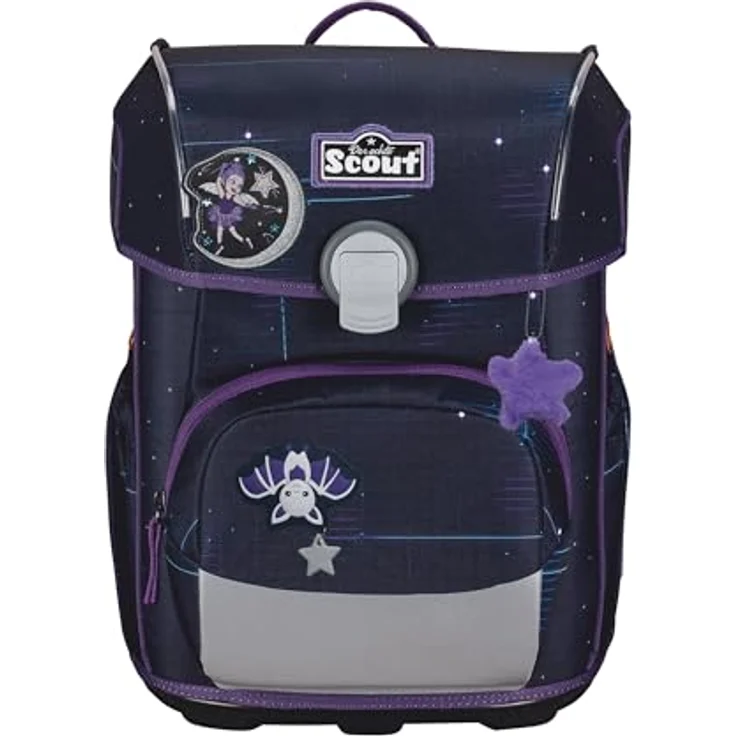 Der echte Scout sicherer Schulranzen, Neo Exklusiv Safety Light Spooky Starlight, 5er-Set, 21,5 l Volumen, 1.250 g Gewicht – Bild 2