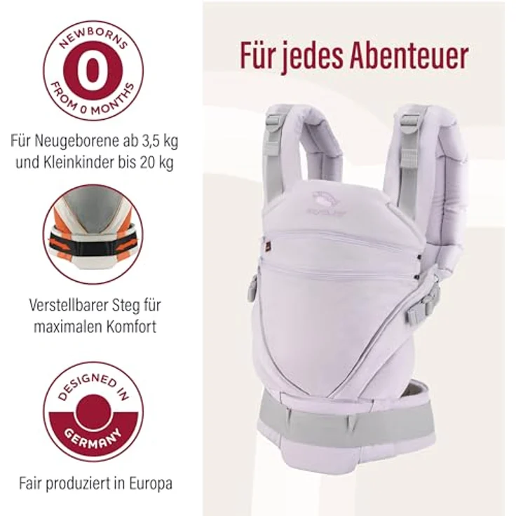 Manduca XT, All-in-One Babytrage mit patentierter Rückenverlängerung, 3 Tragepositionen, Bio-Baumwolle, in verschiedenen Farben erhältlich – Bild 3