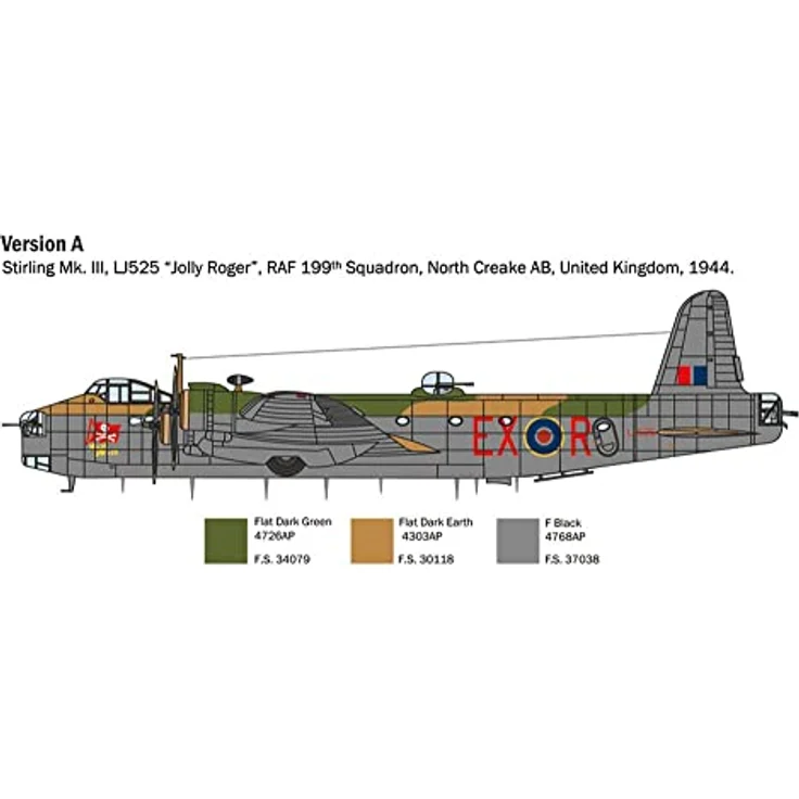 Italeri 1462 British Stirling Mk. III, Modellbausatz 1:72, detailgetreu, unlackiert, Plastikbausatz für Standmodellbau und Basteln – Bild 4