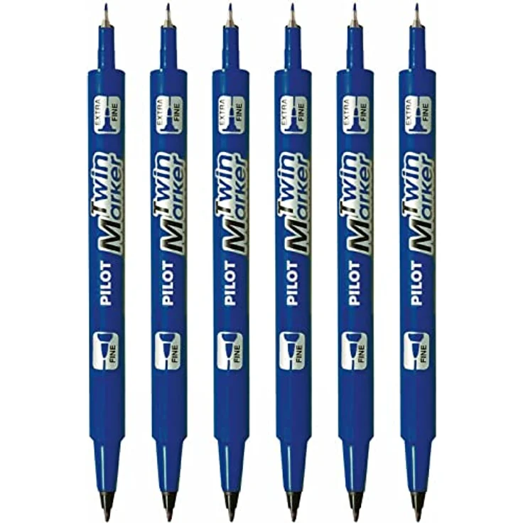 Pilot Pen Permanentmarker Twin-Marker fein BEGREEN, xylolfreie Tinte, wasserfest, 2 Rundspitzen, 0,3&0,5 mm, blau – Bild 2