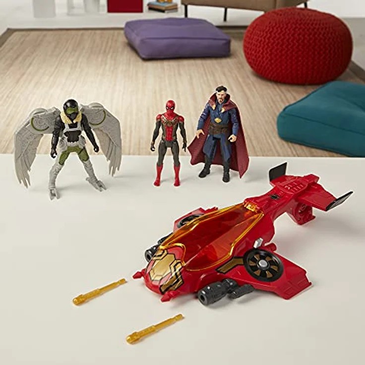 SPIDER-MAN Spider-Man 3 Movie Escape Jet, Sammelfigur mit detailgetreuem Design – Bild 3
