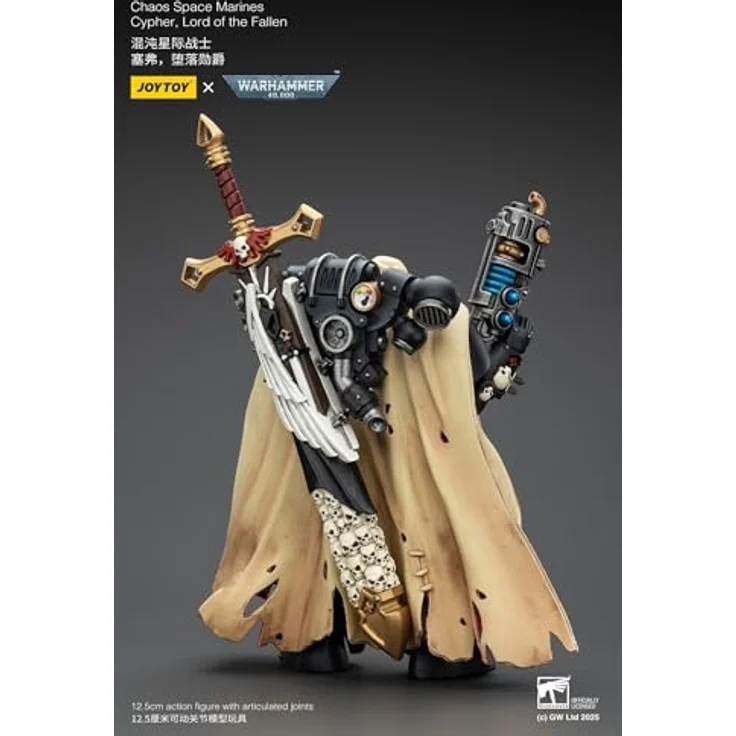 JOYTOY Warhammer 40.000 Chaos Space Marines The Fallen Lord Cipher, 1:18 Maßstab Figur mit feinen Details und militärischem Design – Bild 5