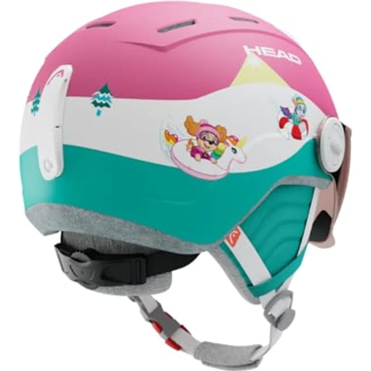 HEAD MAJA VISOR PAW Ski- und Snowboardhelm mit Visor, Paw Patrol Design, Rosa/Türkis, UV 400 Schutz, Belüftungsschlitze, Size-Adjuster – Bild 1