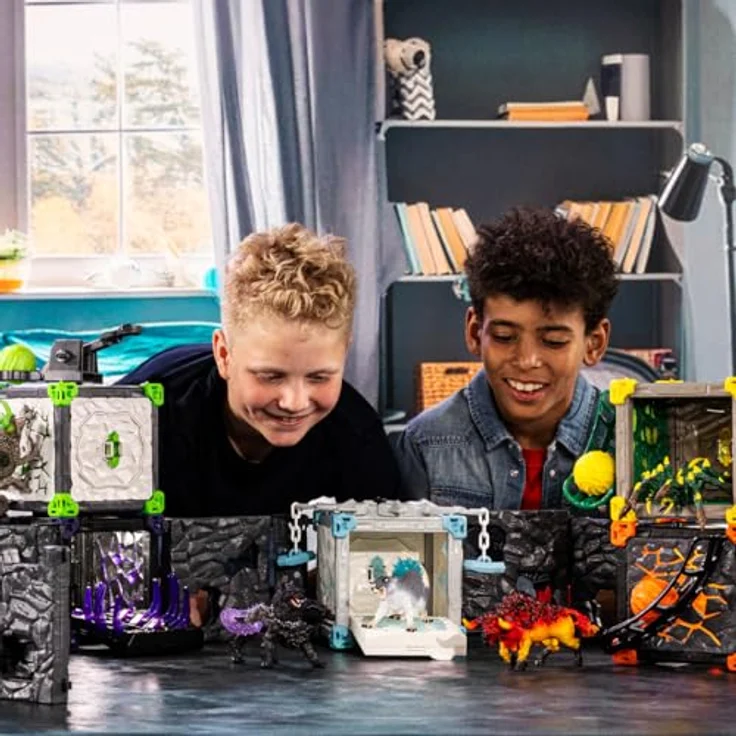 Schleich BattleCave Dschungeltarantel, Schleich Eldrador Creature mit gelb-grüner Färbung, kombinierbar mit anderen BattleCaves, 15 cm Kantenlänge – Bild 5