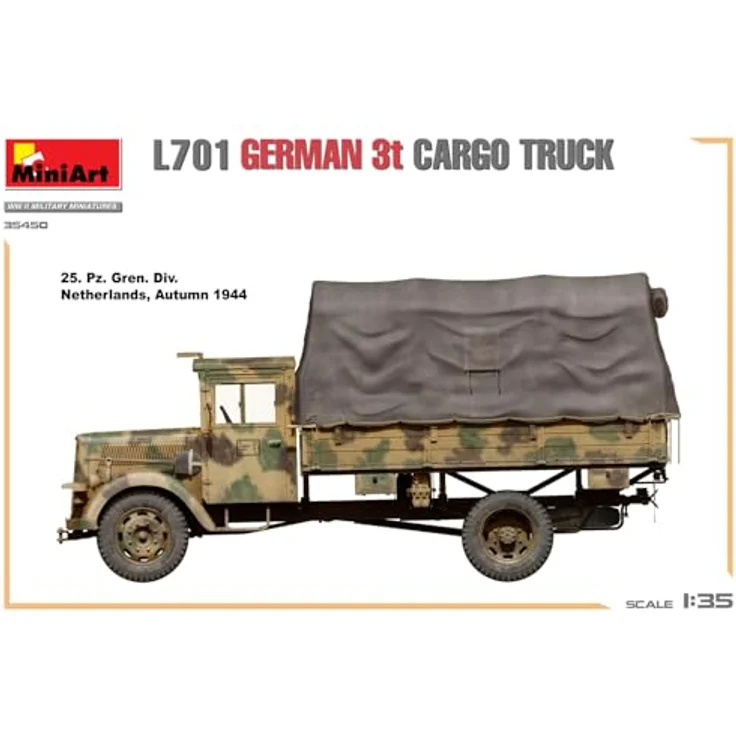 Mini art 1:35 L701 Dt. 3t Cargo Truck, Modellfahrzeug mit realistischen Details und variablen Ladeabdeckungen, fünf Varianten möglich – Bild 9