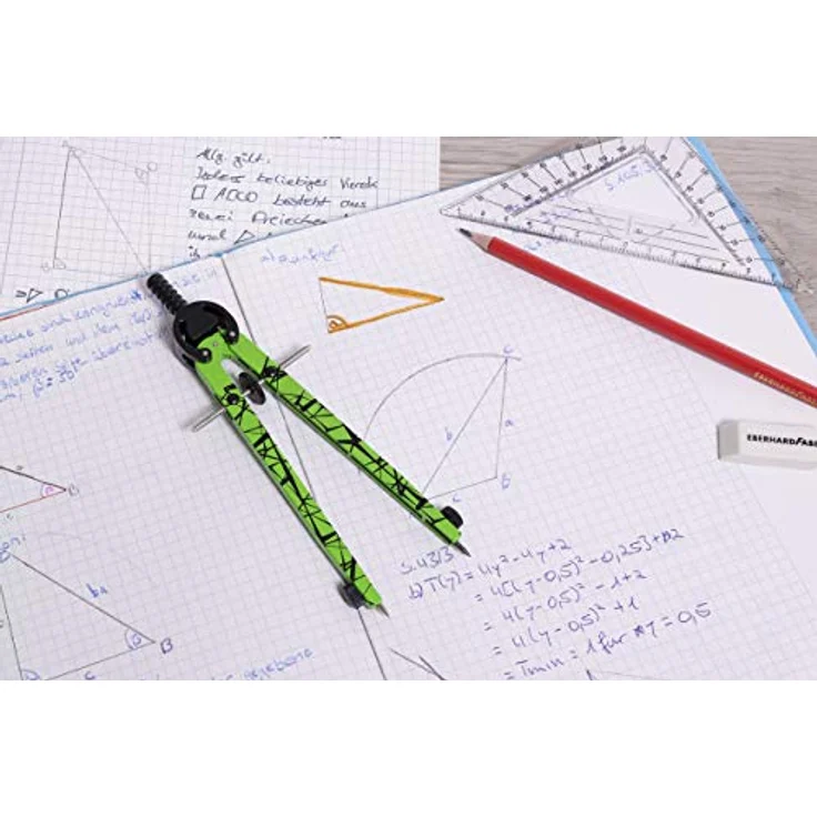 Eberhard Faber 571703 - Schnellverstellzirkel im Etui, neon grün – Bild 2