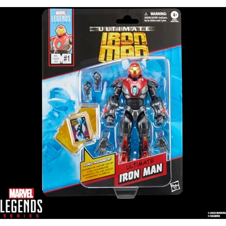 Marvel Legends Series Ultimate Iron Man Action-Figur, 15 cm premium-design mit Comic-Accessoire und 4 austauschbaren Händen – Bild 2