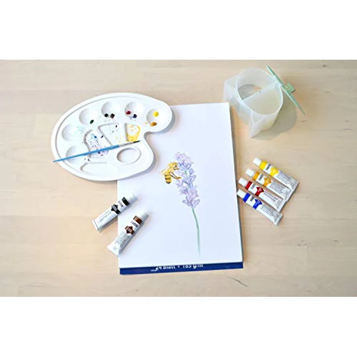 Stylex 35056 Pinsel-Set, 3 Aquarellpinsel in den Größen 2, 4 und 6, aus FSC-zertifiziertem Holz, ideal für Aquarell-, Acryl- und Wasserfarben – Bild 3