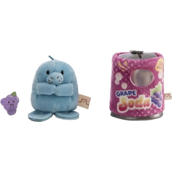 NICI Kuscheltier Seekuh Wilbur 8cm, Plüschfigur mit Trauben- und Soda-Dosen-Kostüm, 3-in-1 Sammelset – Bild 4