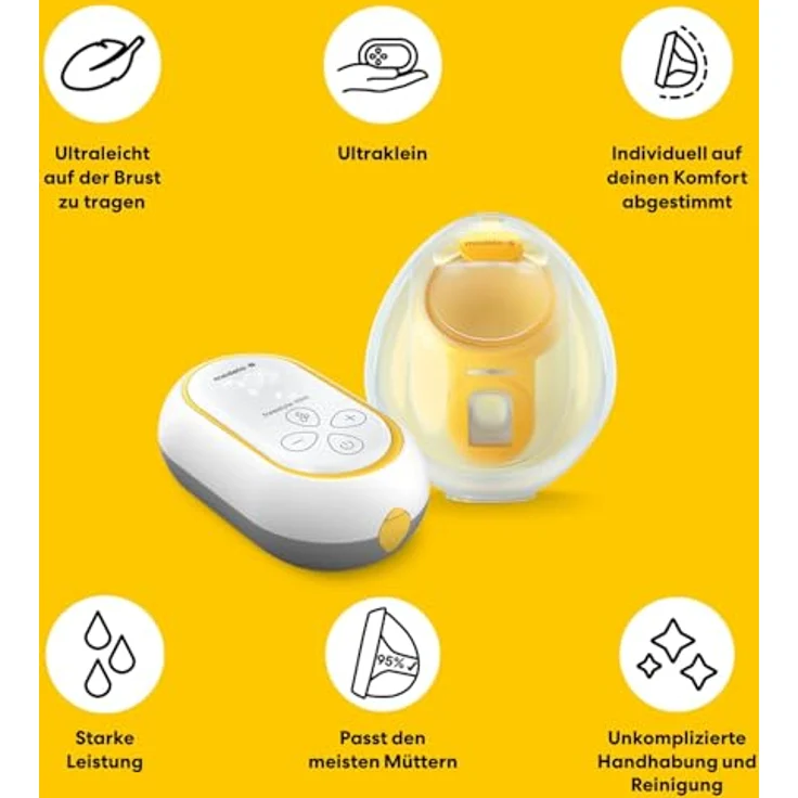 Medela Freestyle Mini, tragbare elektrische Einzelmilchpumpe mit Hands-free Auffangschalen, wiederaufladbarem Akku und ultraleichtem Design – Bild 3