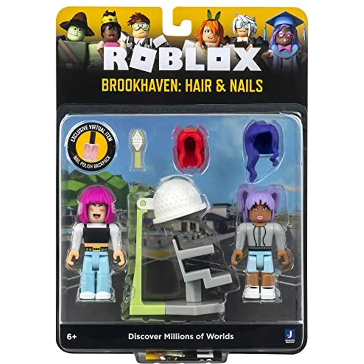 Roblox ROB0235 - Game Pack Brookhaven: Hair & Nails - 2er Figuren Pack mit Zubehör und Spielcode – Bild 2