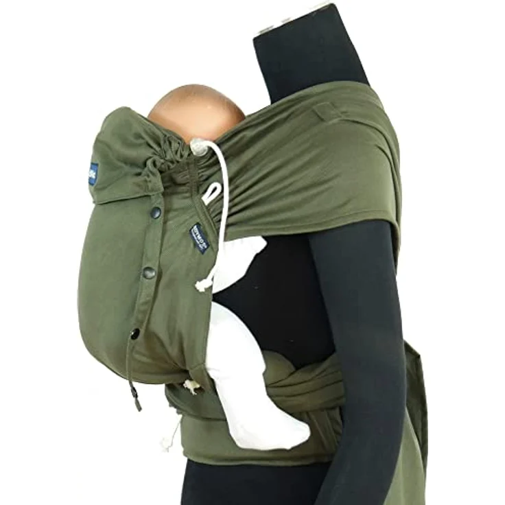 Didymos DidyKlick 4u Babytrage - Halfbuckle Tragehilfe Olive - für Babys und Kleinkinder von 3,5kg bis 20kg - ergonomische Sitzhaltung - Bauchtrage - Hüfttrage - Rückentrage – Bild 2