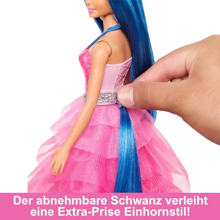 Barbie Anziehpuppe Saphire, zum 65. Geburtstag von Barbie, mit Einhorn-Accessoires, blau – Bild 5