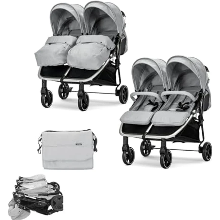 Lorelli Zwillingskinderwagen Duo, vielseitiger Kinderwagen für zwei Kinder, robust und platzsparend – Bild 1