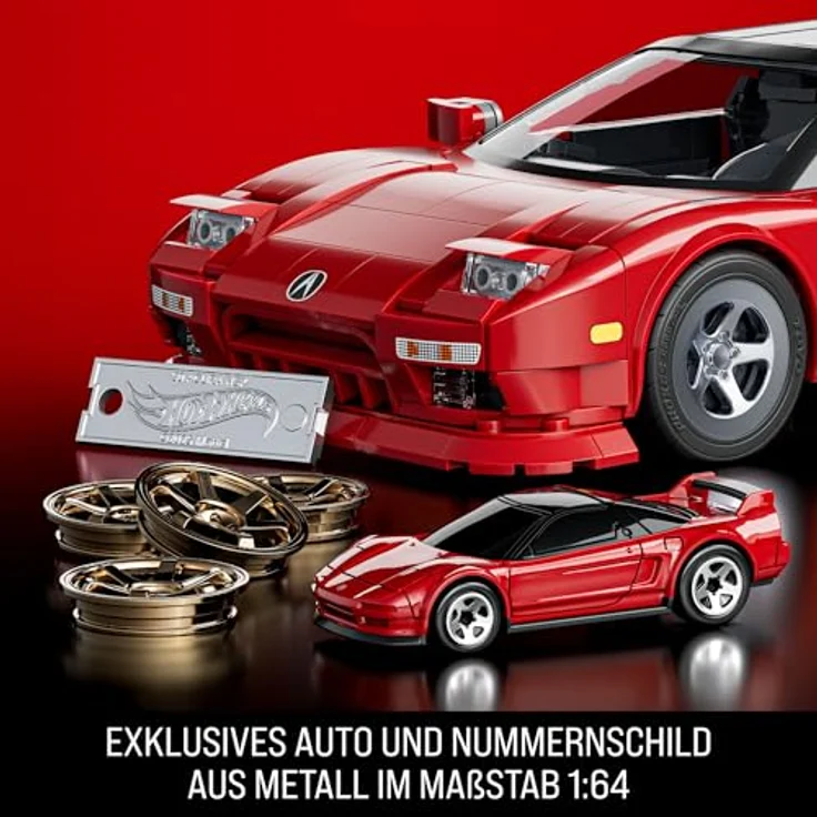 Mattel® Modellbausatz Brick Shop Hot Wheels, ELITE SERIES Acura NSX, Maßstab 1:16, 876-tlg, inkl. Die-Cast-Auto und individuelle Gestaltungsmöglichkeiten – Bild 6