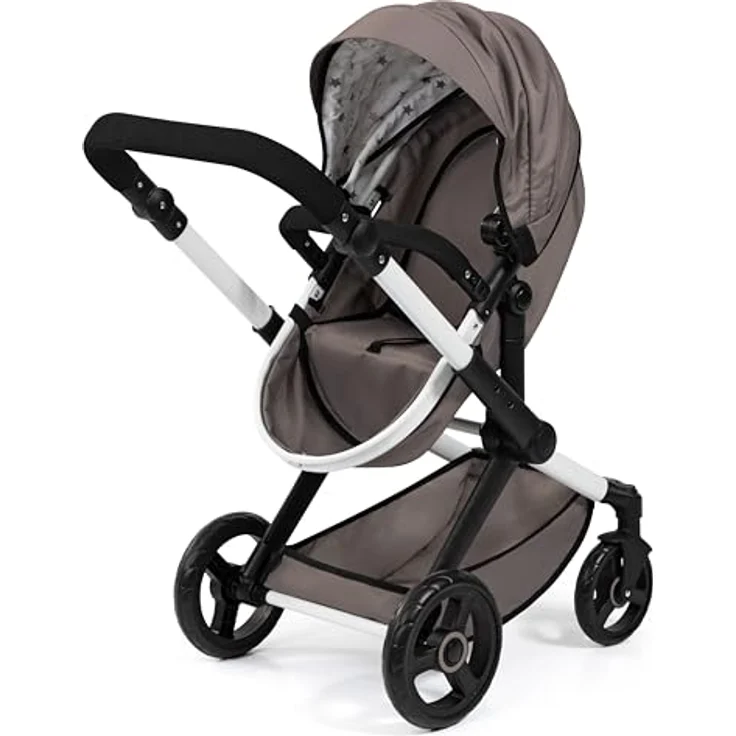 Bayer Design 17086AB Puppenwagen Xeo mit Tasche, höhenverstellbarer Griff, Schwenkschieber, wandelbar als Puppenjogger, bewegliche Vorderräder, integrierter Korb, rosa – Bild 3