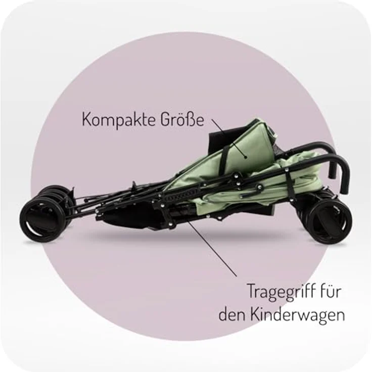 MoMi Kinder-Buggy Akira, Leicht & kompakt faltbar bis 15 kg, inkl. Zubehör, Schwarz – Bild 4