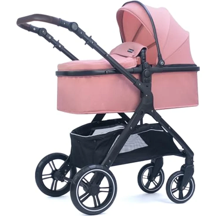 Pixini 3in1 Kinderwagen Set Nelio schwarz/altrosa – Bild 2