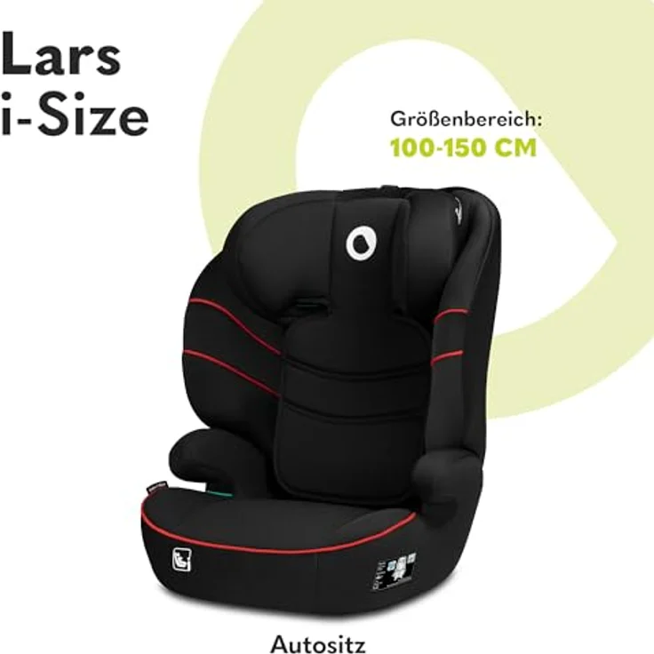 lionelo Autokindersitz LARS I-SIZE, i-Size / 12-36kg / 100-150 cm / Memory Foam, grau – Bild 2