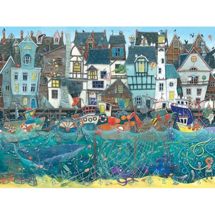 Ravensburger Erwachsenenpuzzle 1500 Teile - Harbour of Wonders: Bunter Fantasiehafen, 80 x 60 cm, ab 14 Jahren