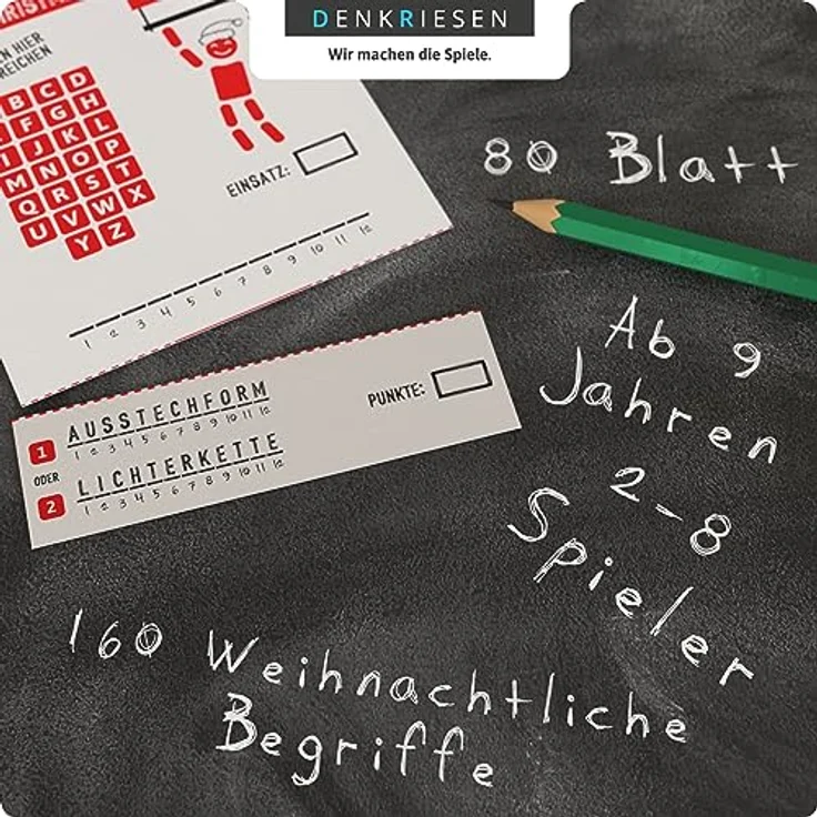 DENKRIESEN Hangman Christmas Edition Galgenmännchen to GO - Spielblock mit 160 familientauglichen Begriffen - Reisespiel in Hosentaschenformat - Wichtelgeschenkidee – Bild 2