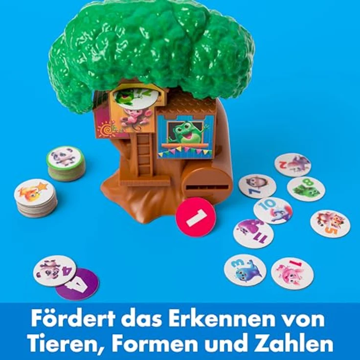 ThinkFun Baumhaus 76655, Zuordnungs-Logikspiel mit Flora Frosch für Kinder ab 3 Jahren, 36 Motiv-Chips, 3 Schwierigkeitslevel – Bild 3