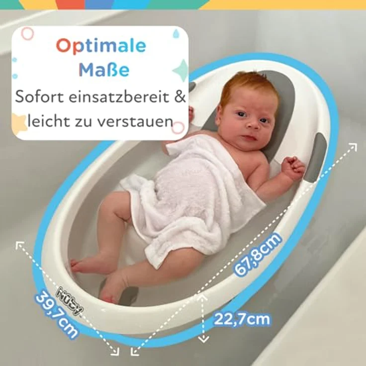 Nuby Dr. Talbot's - Baby-Badewanne mit Rückenlehne aus weiches Schaumstoff - Badewanne für Babys mit rutschfeste Griffe - 0-12 Monate – Bild 4