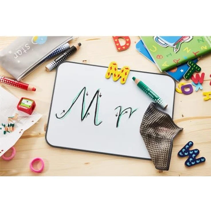 STABILO MARKdry Markerstifte, Schwarz, 5 Stück, für Whiteboards und Schiefertafeln, abwischbar, aus 100% zertifiziertem Holz – Bild 5
