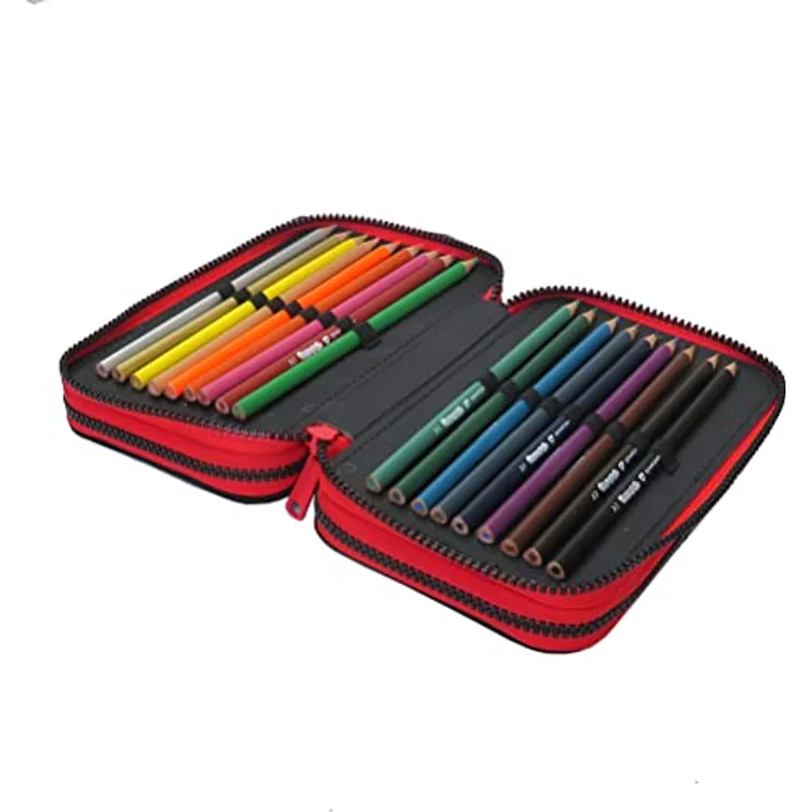 CoolPack XXL pencil case, 3-compartment school pencil case, triple pencil case, ombre gradient cranberry pencil case, 44-piece filled pencil case, 3-tier, red, Pencil case – Bild 4