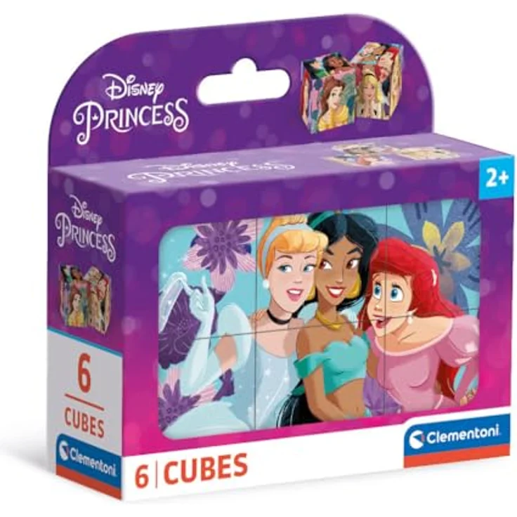 Clementoni Disney Princess 6 Würfel Puzzle Kinder - Sensorik- & Motorikspielzeug für Kinder ab 3 Jahren – Bild 1