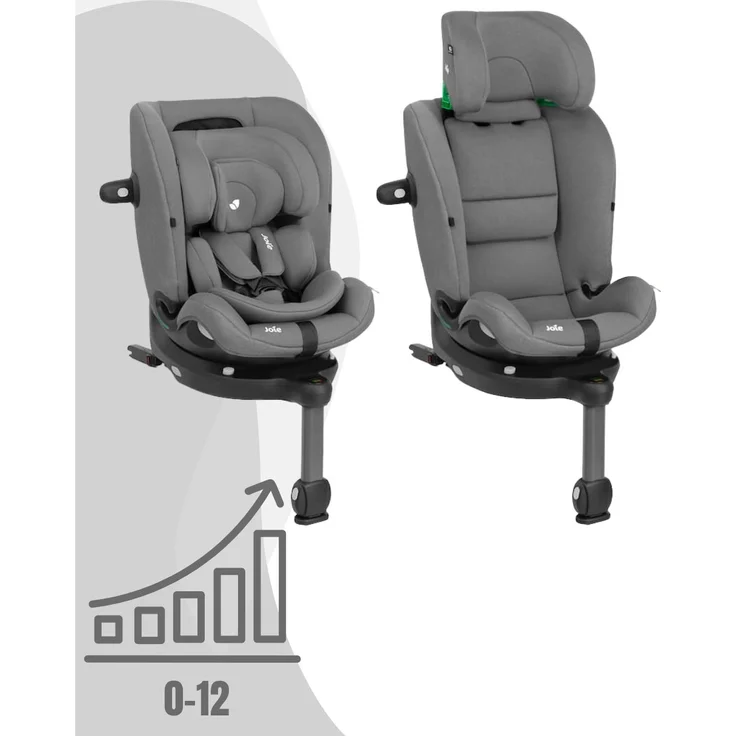Joie i-Spin 360 Max, 4-in-1 drehbarer Kindersitz mit 360°-Drehfunktion, Thunder, für Kinder von 61-150 cm