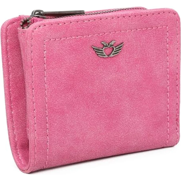 Fritzi aus Preußen Geldbörse Vintag Aurelie, Squeezy Pink, 6 Fächer für Karten, 1 Geldscheinfach, 1 Zipperfach für Münzgeld – Bild 2