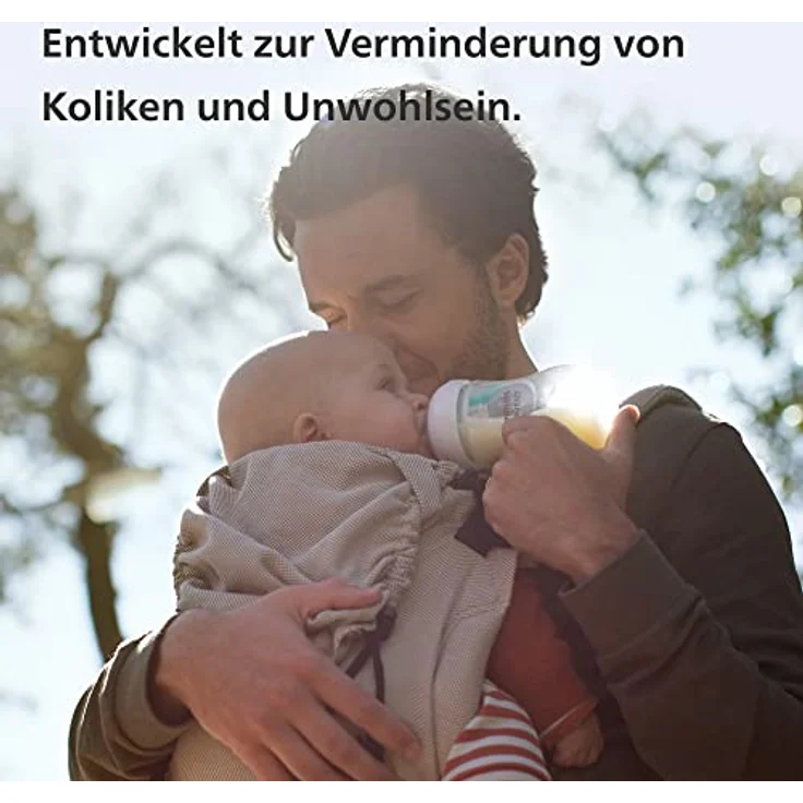 Philips Avent Babyflaschen mit AirFree Ventil, Geschenkset für Neugeborene – 4 Babyflaschen, ultra soft Schnuller und Flaschenbürste, Babys von 0–12 Monaten und älter (Modell SCD657/11) – Bild 7